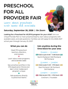 Preschool For All Provider Fair